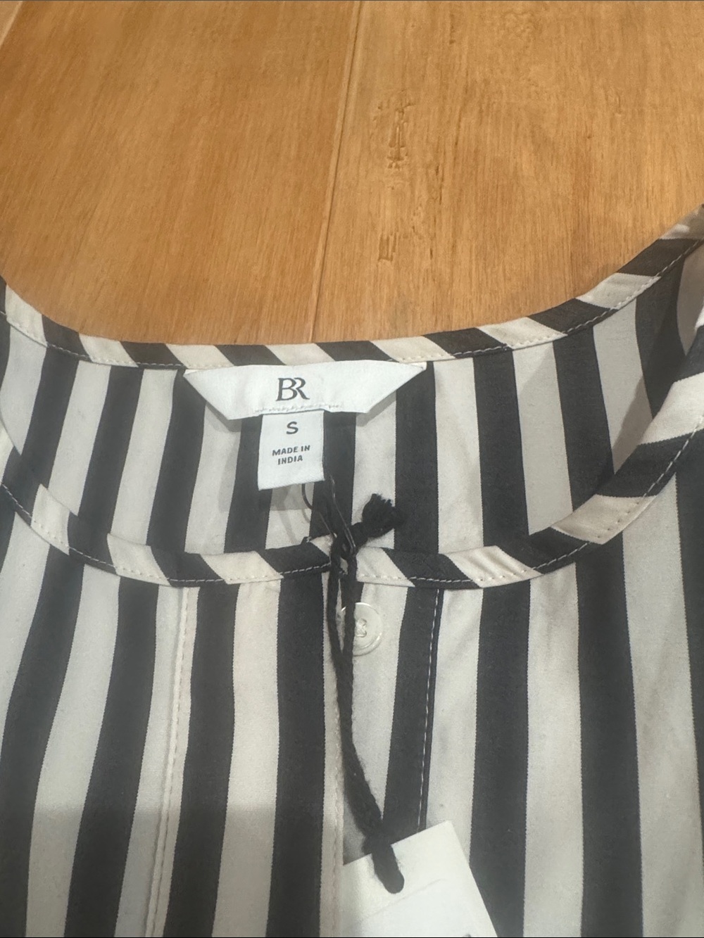 Banana Republic Black & White Vertical Stripe Long Sleeve Dress - Picture 6 of 7